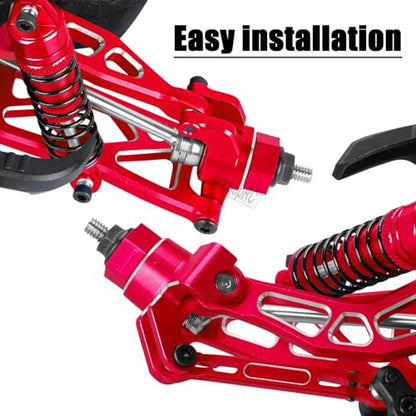 Upgrades Parts for 1/18 Granite Grom Mega 380 Brushed 4x4 Monster Truck RTR,Aluminum Front Steering Block Knuckles & C-Hubs Caster Blocks & Rear Hubs Hops Up,4PCS Red - color: Red(4pcs)