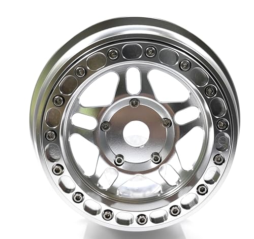 CNC aluminum bead lock wheel For LOSI Super Baja Rey 2.0 1/6 1pcs (silver) - color: silver