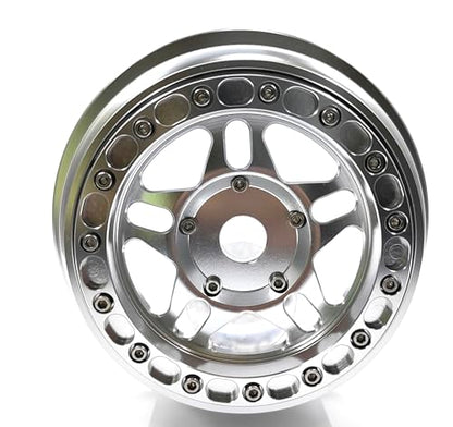 CNC aluminum bead lock wheel For LOSI Super Baja Rey 2.0 1/6 1pcs (silver) - color: silver
