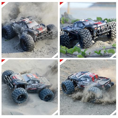 1:8 Scale Brushless RC Monster Truck for Adults, 100km/h+ High Speed 4x4 Offroad Remote Control Car for Adults with Dual 3S Rechargeable Battery Fast 4WD Remote Control Cars Buggy - style: Raptor Racing