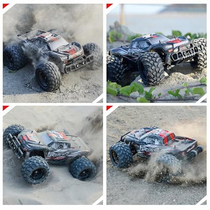 1:8 Scale Brushless RC Monster Truck for Adults, 100km/h+ High Speed 4x4 Offroad Remote Control Car for Adults with Dual 3S Rechargeable Battery Fast 4WD Remote Control Cars Buggy - style: Raptor Racing