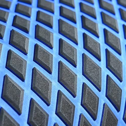 98.4"X43.31" Boat Flooring Self-Adhesive EVA Foam Boat Decking Marine Yacht RV Pool Non-Skid - color: Black and blue