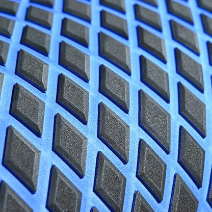 98.4"X43.31" Boat Flooring Self-Adhesive EVA Foam Boat Decking Marine Yacht RV Pool Non-Skid - color: Black and blue