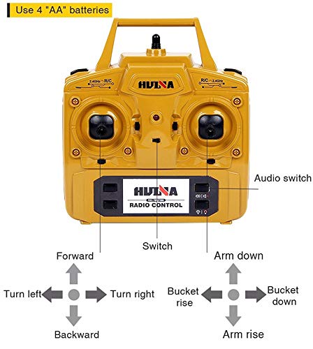 Ailejia 1/14 RC Wheel Loader 10 Channel Remote Control Front Loader Construction Tractor 2.4GHz Metal Bulldozer Toy