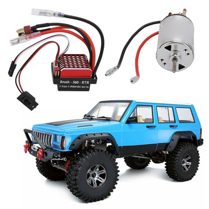 550 Brushed Motor RC Car ESC Set, Low Noise High Torsion 60A Brushed Motor with T Plug RC Car ESC for SCX10 1/10 Crawler (11T - size: 11T
