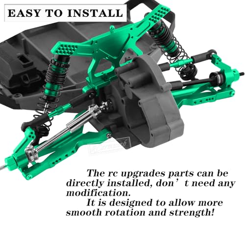 Upgrade Parts for Rustler/Stampede 2WD(VXL), Front/Rear Suspension A-Arms,Steering Blocks,Caster Blocks C-Hubs,Stub Axle Carriers,Shock Towers,Steering Bellcrank,RCarmumb Aluminum RC Hop-Up,Green - color: Green(1set)