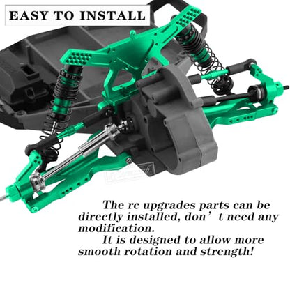 Upgrade Parts for Rustler/Stampede 2WD(VXL), Front/Rear Suspension A-Arms,Steering Blocks,Caster Blocks C-Hubs,Stub Axle Carriers,Shock Towers,Steering Bellcrank,RCarmumb Aluminum RC Hop-Up,Green - color: Green(1set)