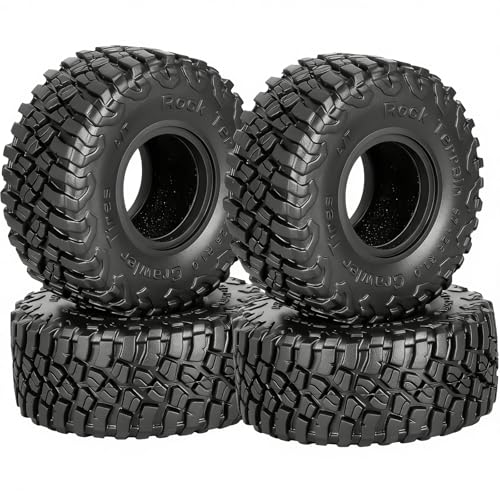 RC 1.0 Beadlock Tires for 1/18 TRX4M / Ascent-18 / SCX24 / FCX24 RC Crawler,1.0 In High Traction High Grip Rubber Tires w/Foam Insert,Style 5 - style: Style5(4pcs)
