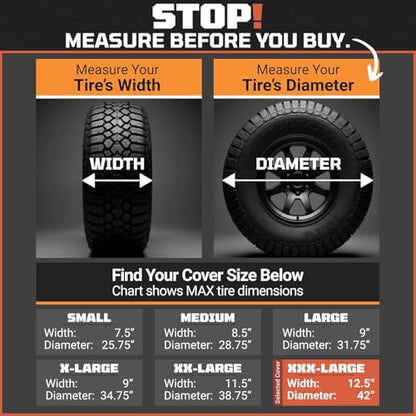 TIRESHIELD PRO Trailer Tire Covers (Set of 2) - Heavy Duty All-Weather UV-Resistant Protective Wheel Covers w/StormLock-System - Year-Round Protection for Your Trailer Tires w/ 39-42" Diameter - size: XXX-Large - Fits Tire Diameters 39-42", style: TIRESHI