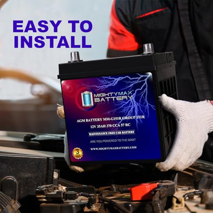 Mighty Max Battery MM-G151R Start and Stop Car BCI Group Size 151R 12V 35Ah, 57RC, 370 CCA Rechargeable AGM Car Battery - style: Group 151R