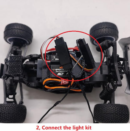 RC Front and Rear Lights Kits for Losi 1/28 Micro-T 2WD RC Car Specialty Headlight Taillights Set