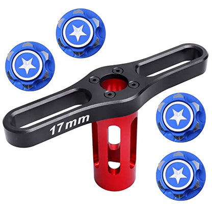 17mm Wheel Nuts 17mm Wheel Wrench Tool for Traxxas Maxx WideMaxx E Revo 2.0 Summit T-Maxx RC Monster Truck Wheels Tires (w/Blue Nut) - color: W/Blue Nut