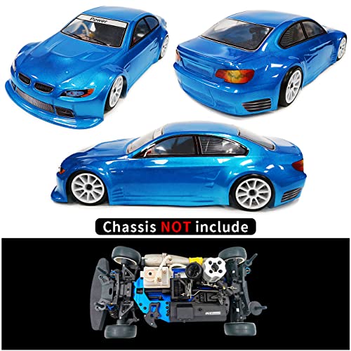 1/10 Scale E92 Style RC LEXAN Body Shell Replacement for Drift Racing Touring On-Road Car Width 200mm with Decal Sheet(Blue) - color: Blue