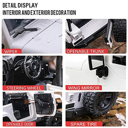 RC Car 1/14 Scale Remote Control Car 2.4GHz 4WD Off Road RC Vehicle Crawler 30km/h High Speed with LED Light RC Racing Car 4X4 All Terrain Climbing Buggy Toys for Adults (2batterys) - size: 2battery packs