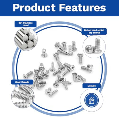 500Pcs M1.2 304 Stainless Steel Metric Micro Screws Nuts Assortment | M1.2x3/4/5/6/8mm Sizes, Phillips Pan Head, Fully Threaded Kit for Arduino, RC Models, Electronics, DIY Projects - size: M1.2x3/4/5/6/8- 500 Pcs
