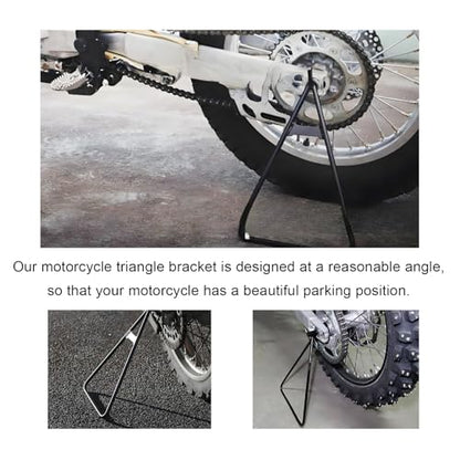 Motorcycle Triangle Stand, Heavy Duty Dirt Bike Triangle Kickstand Rear Side Wheel Holder, Solid Steel Structure Motorbike Kickstand for 80-500cc Dirtbike Supermoto Motocross