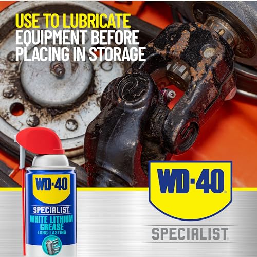 WD-40 Specialist White Lithium Grease, New Bigger Can, 13.3 OZ [6-Pack] | Heavy-Duty Grease for Chassis & Suspension, Heavy Equipment, Industrial Strength for Automotive, Construction & Industrial - size: 6-pack