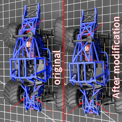 Aluminum Shock Tower Brace Support Shock Mount Support Stand Reinforcement Bracket for 1/18 Losi LMT RC Monster Truck Upgrade Parts - Black