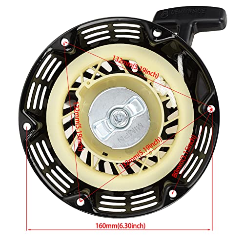 FVRITO Pull Start Assembly Recoil Starter for Predator 212 196cc Mini Bike | Nylon Pull Cord, Metal Casing with Plastic Inside, Predator 212cc Recoil Pull Starter, for Coleman CT200U CT200U-EX Minibike