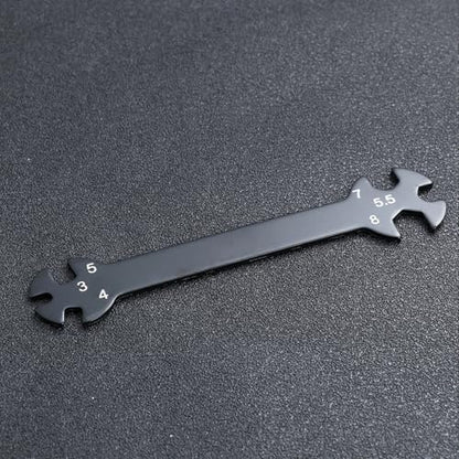 6-in-1 RC Wrench Tool for Turnbuckles Multifunctional Black Rod Wrench for RC Cars Sturdy Repair Tool Adjustable Features for Hobbyists
