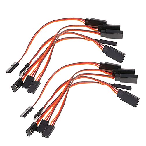 3-Pin Servo Extension Cable Cord 10cm/4'' 3.93 inch Female to Male Lead Wire Connector JR for RC Car Airplanes Remote Control (Pack of 10) - size: 10PCS 10cm/4''