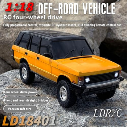 LDRC 1/18 Rc Climbing Car Ld18401 4wd Off-Road Vehicle Professional Adult Model Remote Control Crawler Cars (Yellow)
