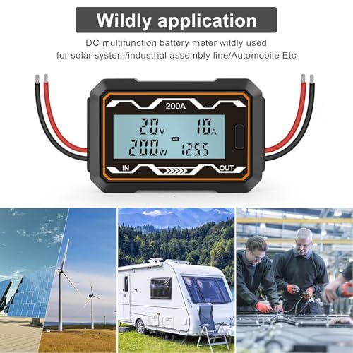 Watt Meter Power Analyzer LCD 200 A DC 0 60 V ABS Tester for RC Solar Battery Test