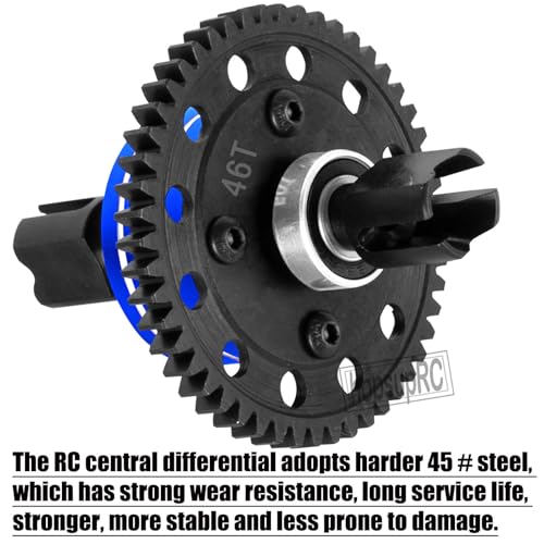 46T Upgrades Part Differential Slipper for 1/8 Outcast/Kraton/Notorious 6s BLX,1/7 Mojave/Felony 6s BLX,#45 Steel Spur Gear Slipper Clutch Diff Gear Hops Up.Navy Blue - color: Navy Blue(46t)