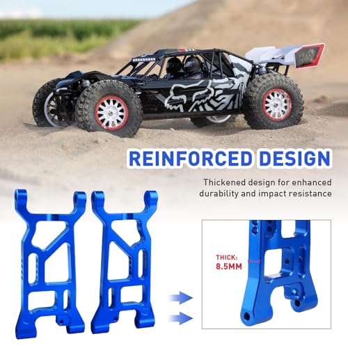 Aluminum Front Arm Set Suspension A-Arms for 1/10 Losi Tenacity All: Tenacity TT Pro 4WD SCT/DB Pro Upgrades, Replaces LOS234016 (Blue)