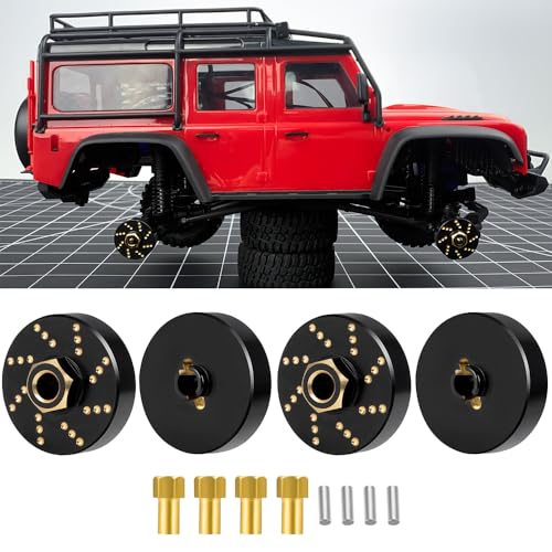 MOHERO 4Pcs 58g Brass Wheel Weights with 7mm Wheel Hex Hub Extended Wheel Spacers for 1/18 RC Crawlers TRX4M Bronco Defender K10 High Trail F150 Upgrades Parts