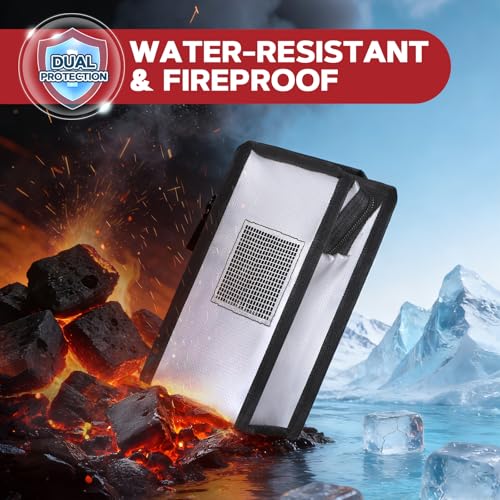 Fire Retardant Lithium Battery Bag Fire Proof with Fire Prevention Stickers, Lipo Battery Bag Safe Charging & Storage, MNNEWMAT Explosion Resistant Lipo Bag, Fireproof Lithium Battery Storage Box