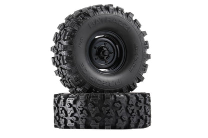 RC Crawlers Truck Upgrade Parts for 1/10 Scale &FMS FCX10: 1.9” Aluminum Beadlock 4-Slot Road Wheels with Brass Weights (2pcs) Black - color: Black