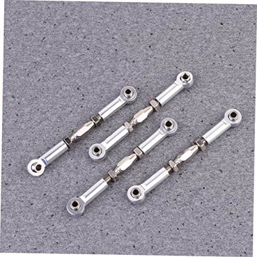 Toddmomy 6pcs Short Tie Rod Upgrade Made of CNC Machined for Rc Car Accessories - color: Silver