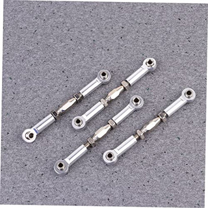 Toddmomy 6pcs Short Tie Rod Upgrade Made of CNC Machined for Rc Car Accessories - color: Silver