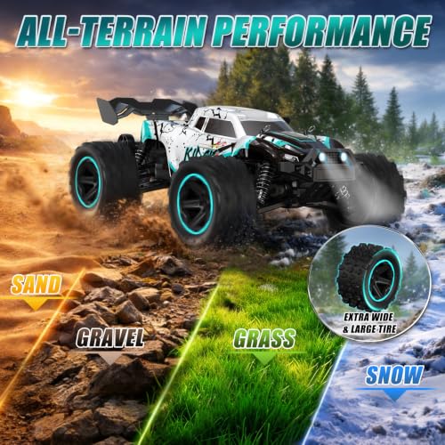 1:14 RC Cars for Adults & Teens, 50 KM/H 4WD Offroad Remote Control Car, 60 Mins Runtime, All-Terrain Fast RC Truck with Two 2000mAh Rechargeable Batteries