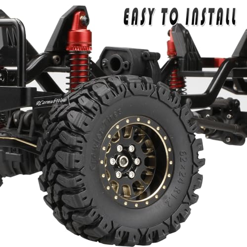 RC 1.2in Beadlock Tires 62 * 24mm for 1/18 Trx4m,1/24 SCX24 FCX24 RC Crawler Car,1.2in Tires Soft Sticky Rubber Tires,4PCS(Style B)