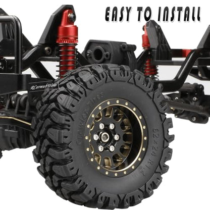 RC 1.2in Beadlock Tires 62 * 24mm for 1/18 Trx4m,1/24 SCX24 FCX24 RC Crawler Car,1.2in Tires Soft Sticky Rubber Tires,4PCS(Style B)