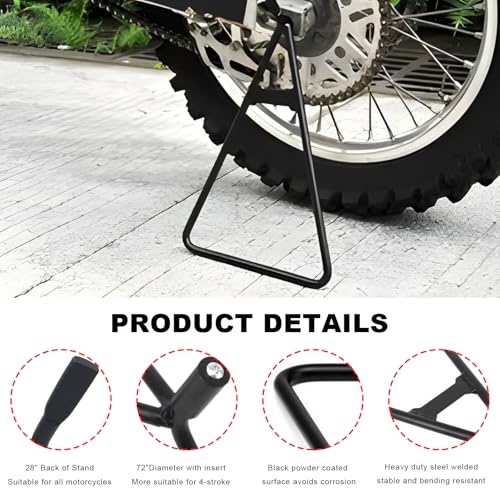 Motorcycle Triangle Stand, Heavy Duty Dirt Bike Triangle Kickstand Rear Side Wheel Holder, Solid Steel Structure Motorbike Kickstand for 80-500cc Dirtbike Supermoto Motocross