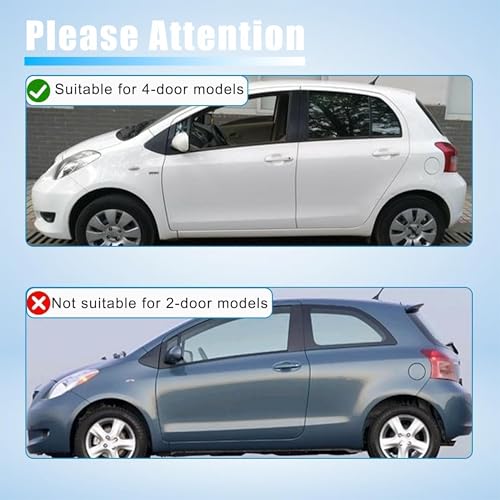 Pair Roof Drip Molding Strips Weatherstrip Fit for Toyota Yaris Hatchback | Roof Molding Drip Left and Right Side Fits for Toyota Yaris Hatchback 2006 2007 2008 2009 2010 2011 Replace 75551-52130 - color: 75551-52130