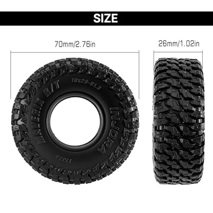 INJORA 1.3" MAVERIX R/T Tires 70 * 26mm for T1/18 1/24 RC Crawlers (T1325)