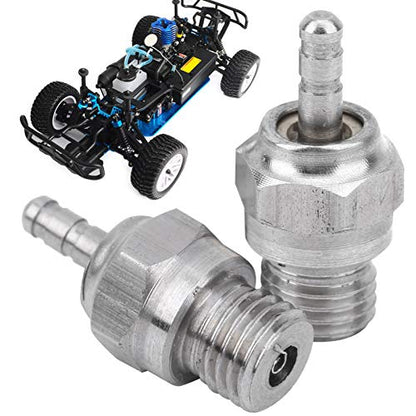 2Pcs Hot Glow Plug, Silver N4 Spark Nitro Engine Parts Replace N4 Spark Medium Hot Nitro Engine Parts for Redcat HPI HSP Oil Powered Model Car RC Accessories with 2 Gasket