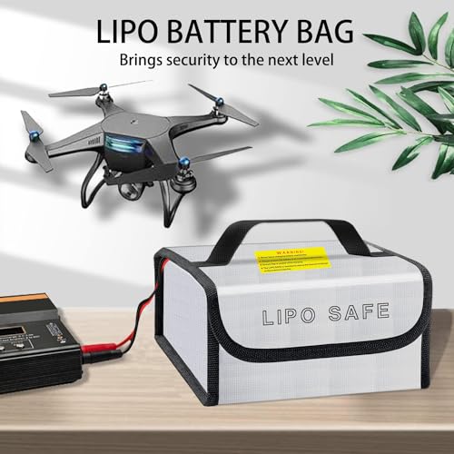 2PCS 185 * 120 * 80mm Lipo Safe Bag for Lipo Battery Pack Storage Charging Transport, Home Office Travel Fireproof Safe Storage Pouch - size: 185*120*80mm