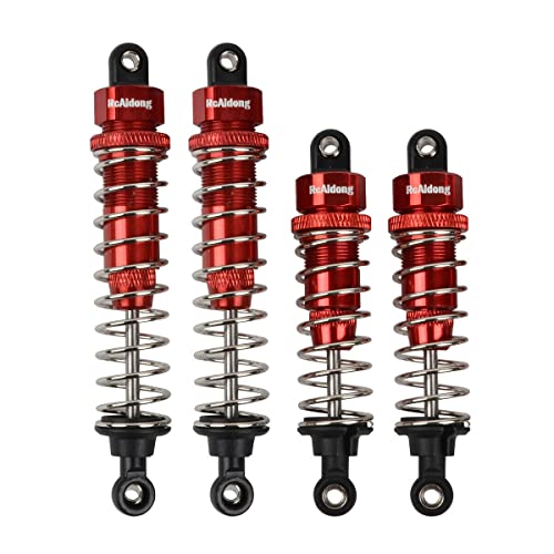 Aluminum Front & Rear Shock Absorber Assembled for Tamiya TT-02B Redcat Hongnor LRP HPI Team LOSI 1/10 Buggy Car (Red) - color: Red