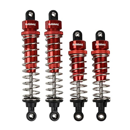 Aluminum Front & Rear Shock Absorber Assembled for Tamiya TT-02B Redcat Hongnor LRP HPI Team LOSI 1/10 Buggy Car (Red) - color: Red