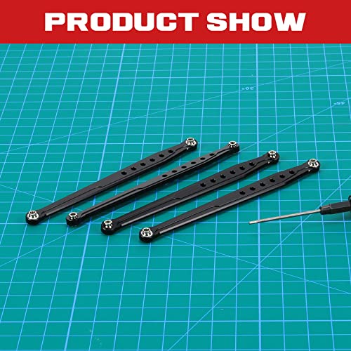 RCAWD Lower Suspension Links Set 4pcs for RedCat 1/10 Everest Gen7 Pro/Sport RC Crawler Links Rod Aluminum Linkage Rod Arm Set Upgrade Part Black - color: Black