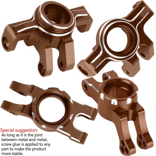 RC Upgrades Parts for 1/16 Mojave Grom 223S DSC 4X4 RTR,1/16 Mojave Grom 4X4 RTR,Front Steering Block Knuckles&Rear Hubs&C-Hubs Caster Blocks Hops Up,Replace ARA330841,Bronze - color: Bronze(upgrades Part)