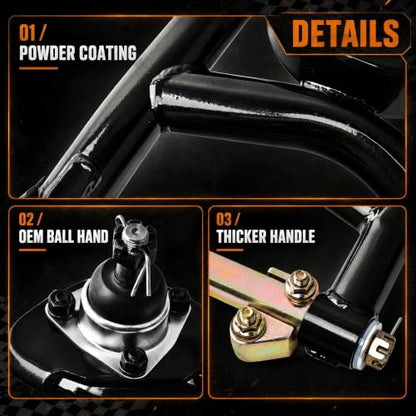 Heavy Duty Tubular Front Suspension Kit Compatible with Chevy Bel Air, 210, 150, Nomad 1955-1957 - Upper & Lower Control A-Arms Set with Ball Joints - size: 888125
