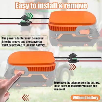 【2 Packs】 Power Wheel Adapter for AEG RIDGID 18V MAX Lithium Battery Adapter Power Wheels Battery Converter Kit with Fuses & Wire Terminals, 12AWG Wire, Power Connector for DIY Rc Car Toys - style: for AEG RIDGID Battery