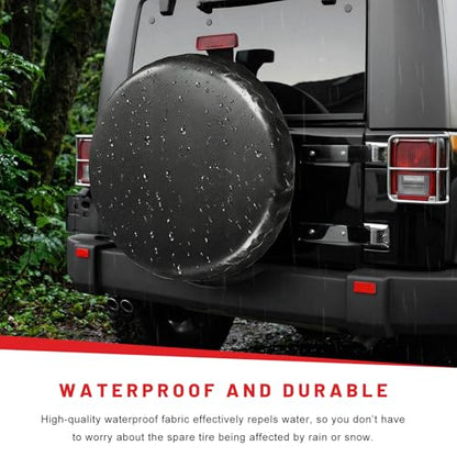 15 Inch Spare Tire Cover, Dustproof Scratch-Resistant Automotive Spare Wheel Protector with Elastic Band, Waterproof Thickened PVC Leather Tire Cover for SUV Truck Trailer RV - color: 15 inches