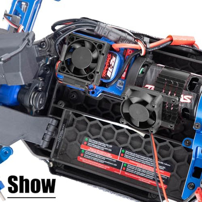 VXL-3s High Velocity Fan Heatsink Set Upgrades Part for 1/10 Slash/Rustler/Stampede VXL 4X4 2WD, ESC Motor Cooling Fan Hops Up,Black - color: Black/(for 2wd 4wd)